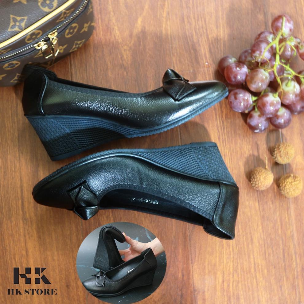 Giày xuồng nữ trung niên 👑 HK.STORE 👑 da bò cao cấp đế cao su tự nhiên 100% cực mềm cực êm chân tôn dáng và lịch sự .