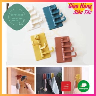Móc treo đồ 4 Chấu Dính Tường hình Cây Thông - Móc Treo Chìa Khóa, Móc Treo Đồ Dán Tường