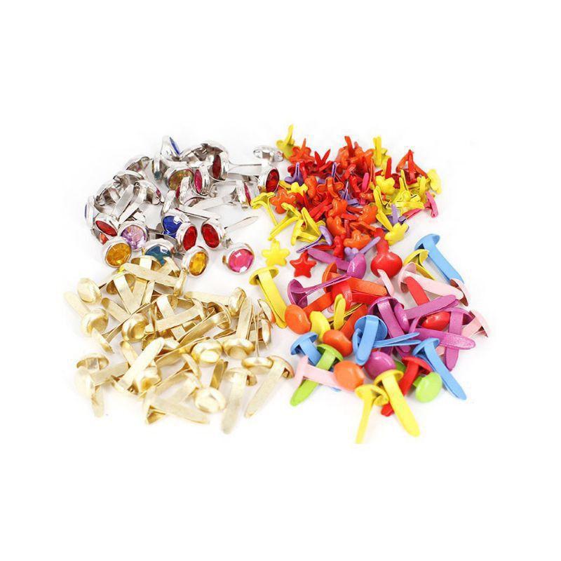 Set 100 đinh cánh phượng/ đinh ghim 2 chân làm học liệu, con rối