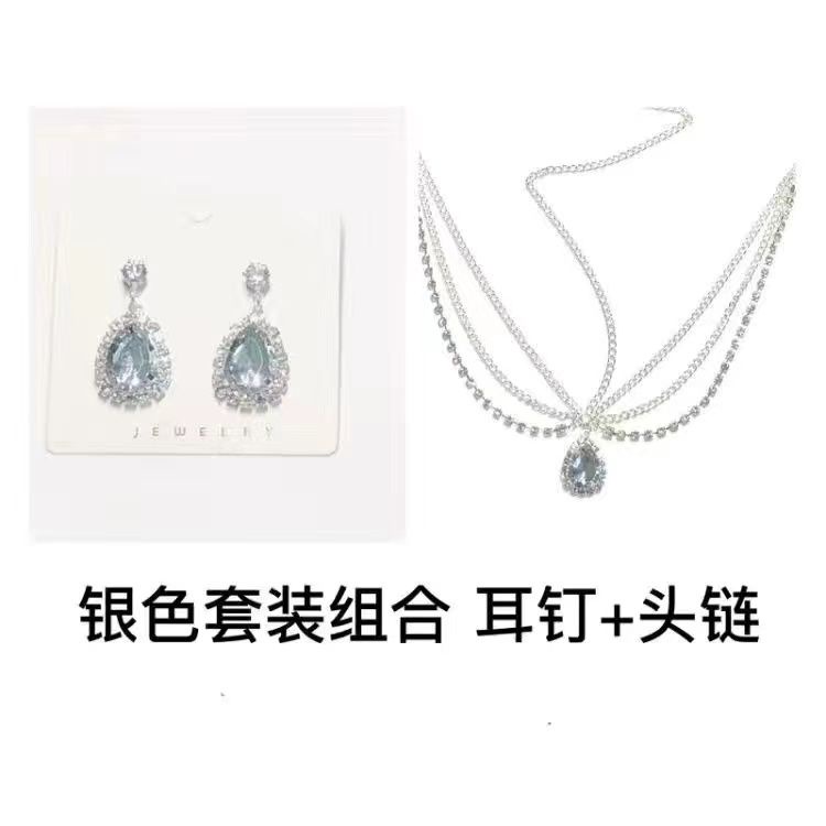 Dây Chuyền Đeo Trán Đính Pha Lê Phong Cách Bohemian Dân Tộc Mới