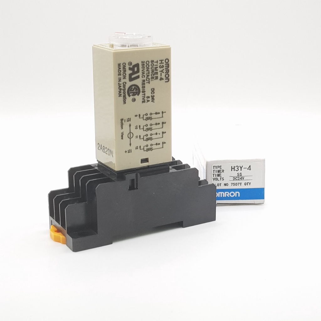 Relay thời Gian H3Y-4, H3Y-4 24V 5S, rơ le thời gian, timer hẹn giờ,  relay thời gian 24v 5 giây, H3Y-4/H3Y-2