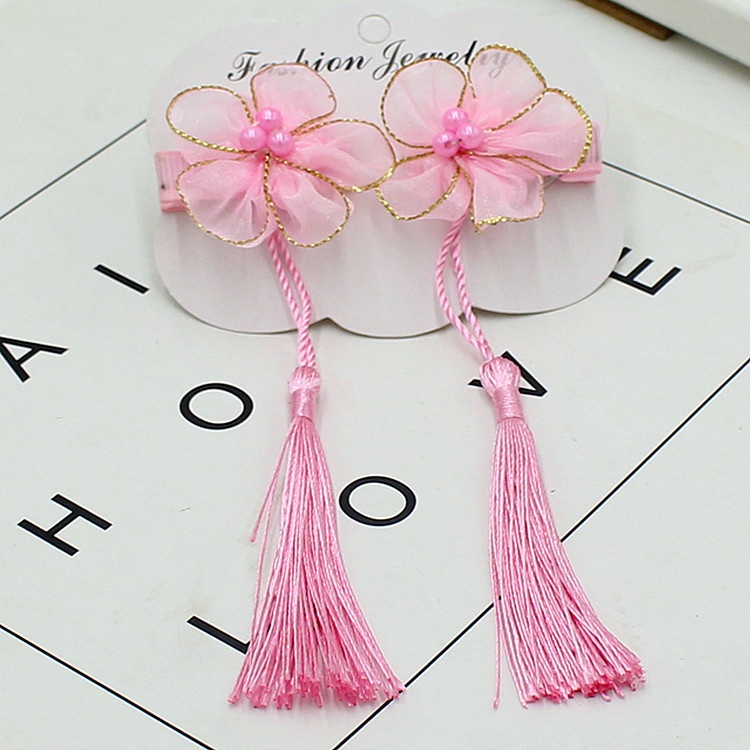 Set 2 Kẹp Tóc Đính Hoa Dễ Thương Cho Bé Gái