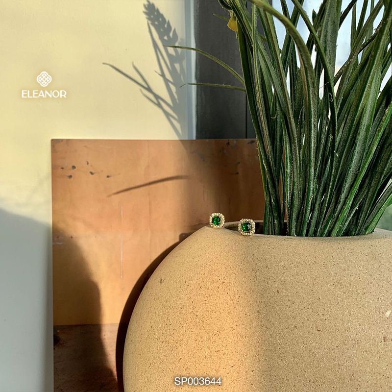 Bông tai nữ Eleanor Accessories đính đá xanh phụ kiện trang sức sành điệu