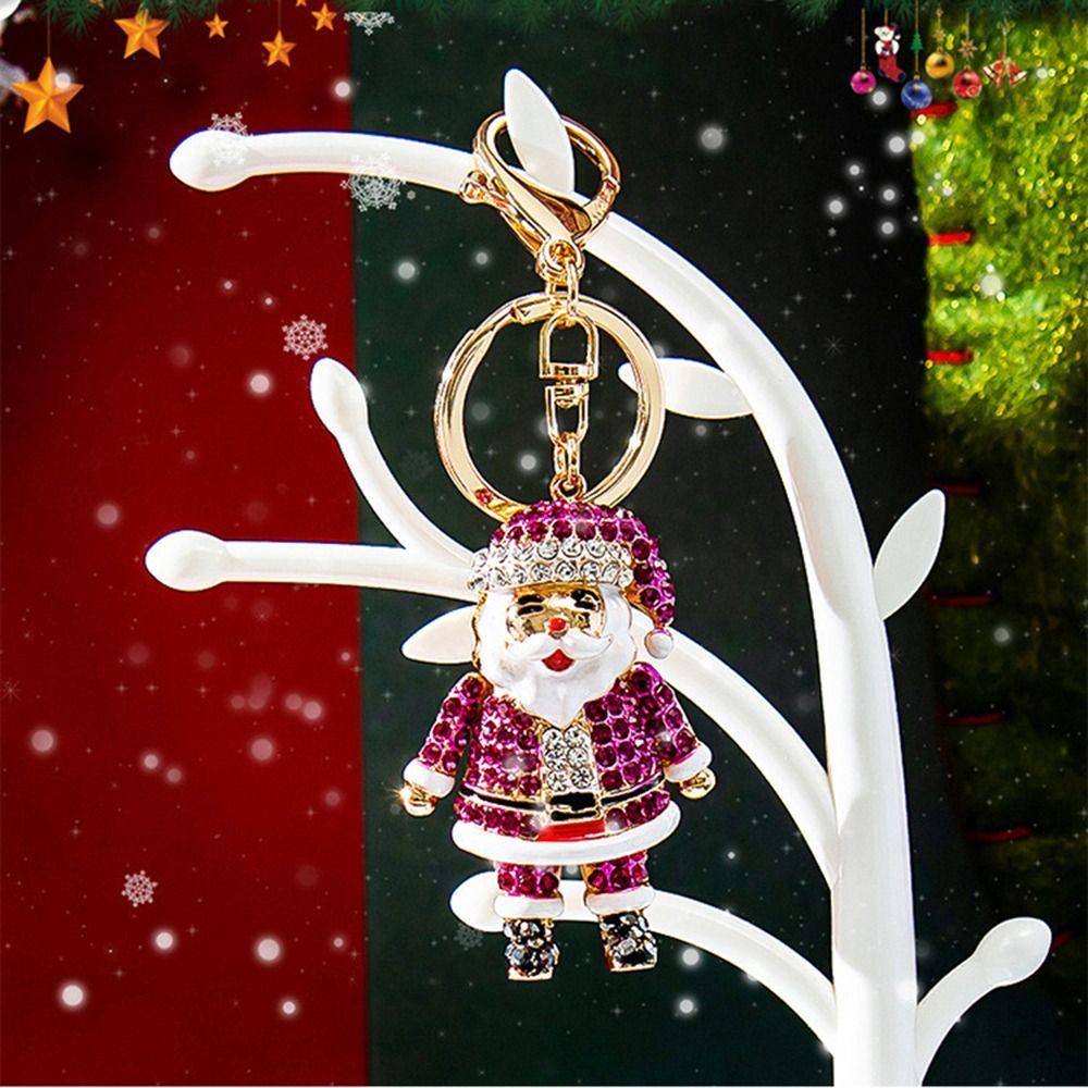 IVORY Móc Khóa Hình Ông Già Noel / Người Tuyết Lấp Lánh Trang Trí Điện Thoại
