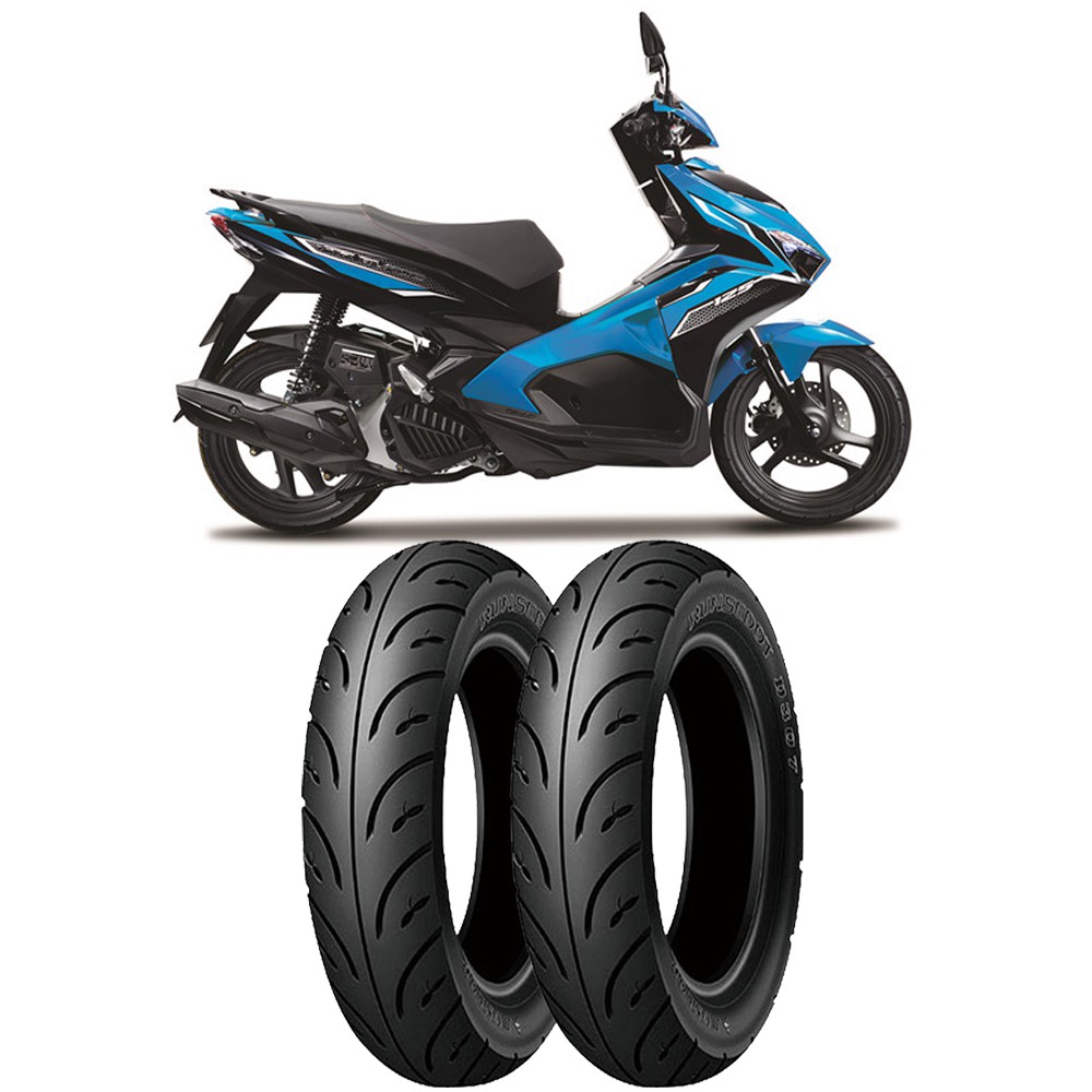 HN-Thay cặp lốp (vỏ) trước 80/90-14 TL + sau 90/90-14 TL Dunlop D307 chính hãng cho xe tay ga Honda AirBlade 125