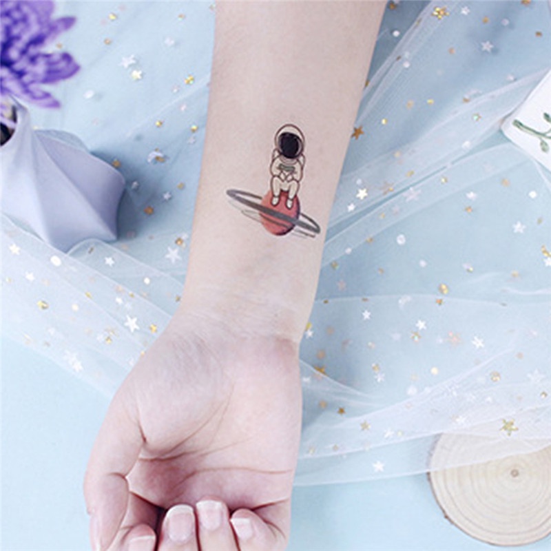 60*60mm Tattoo Sticker Waterproof Long Lasting Temporary Fake Tattoo Children'S Luminous Waterproof Space Tattoo Sticker XWNYDER