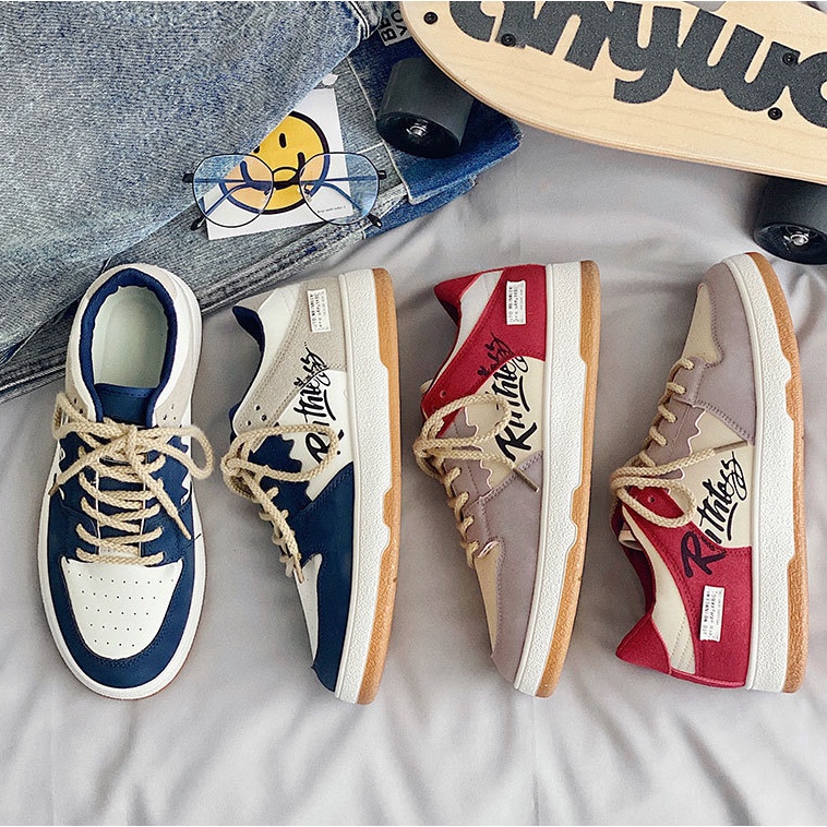 Giày sneaker thể thao da nam cao cấp D109, phong cách trẻ trung năng động, đế cao su non đi cực êm