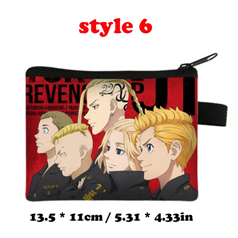 Ví đựng tiền xu cầm tay in họa tiết anime Tokyo Revengers cho học sinh