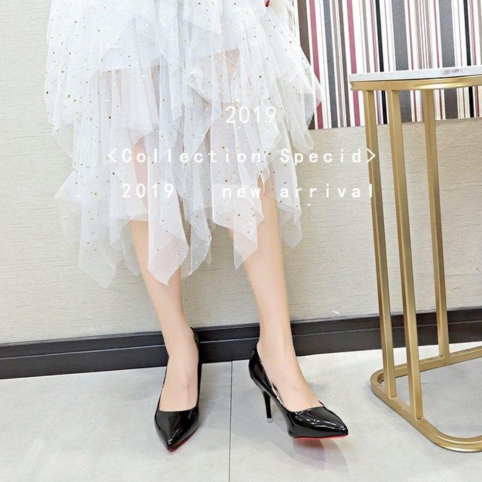 Giày Cao Gót Da Bóng 5cm Thời Thượng Mã TH_C3