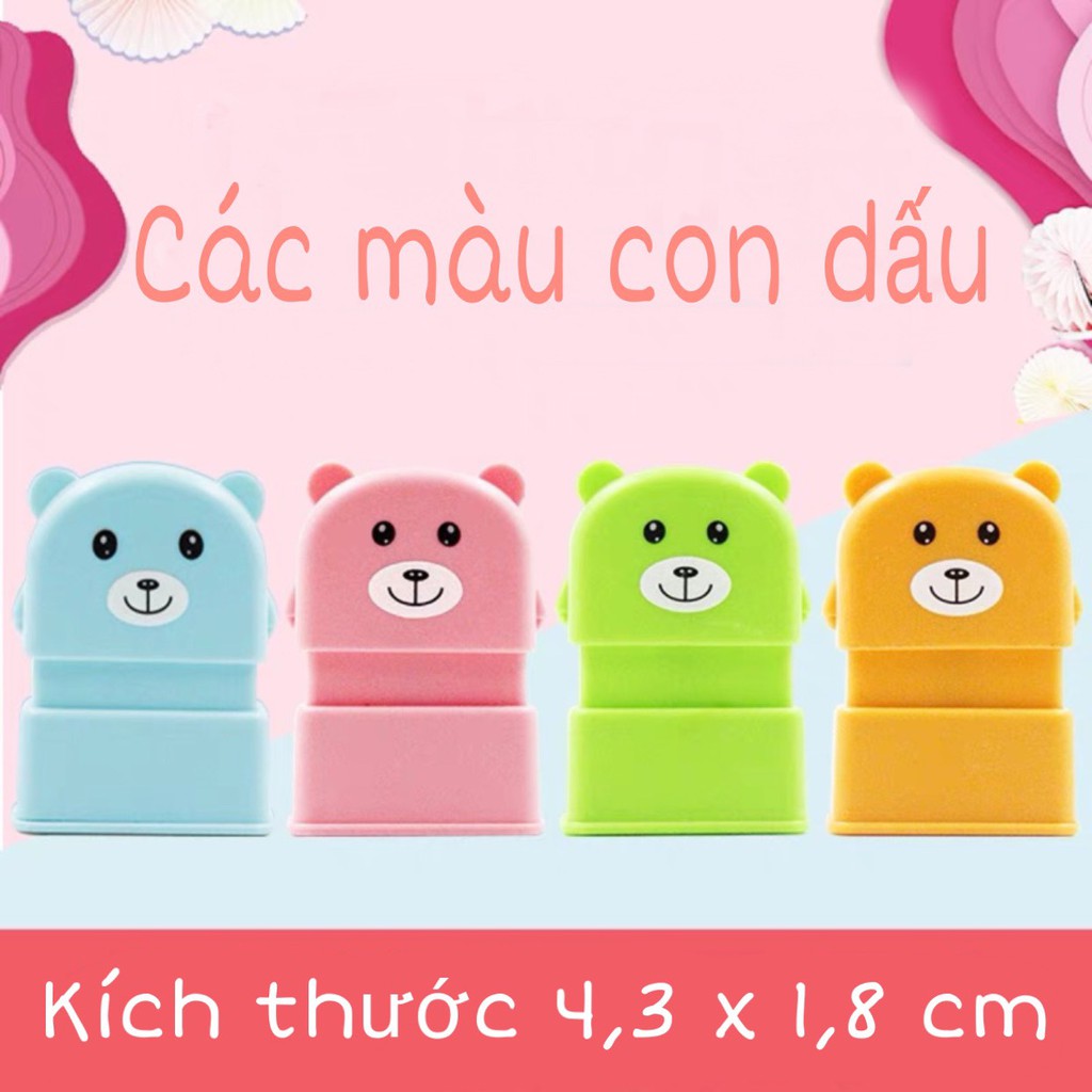 Con Dấu Tên Cho Bé Lên Quần Áo Giặt Không Phai (Tặng Mực) |Khắc Dấu Theo Yêu Cầu| Dấu In Vải |Dấu Flash