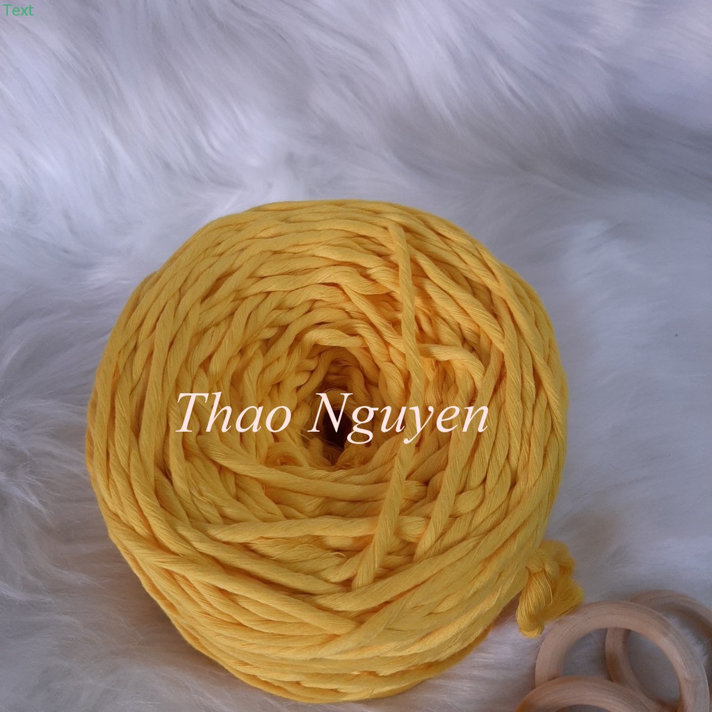 ( ẢNH THẬT) Dây thừng se macrame, dây cotton. Màu VÀNG HOA CÚC- 3mm