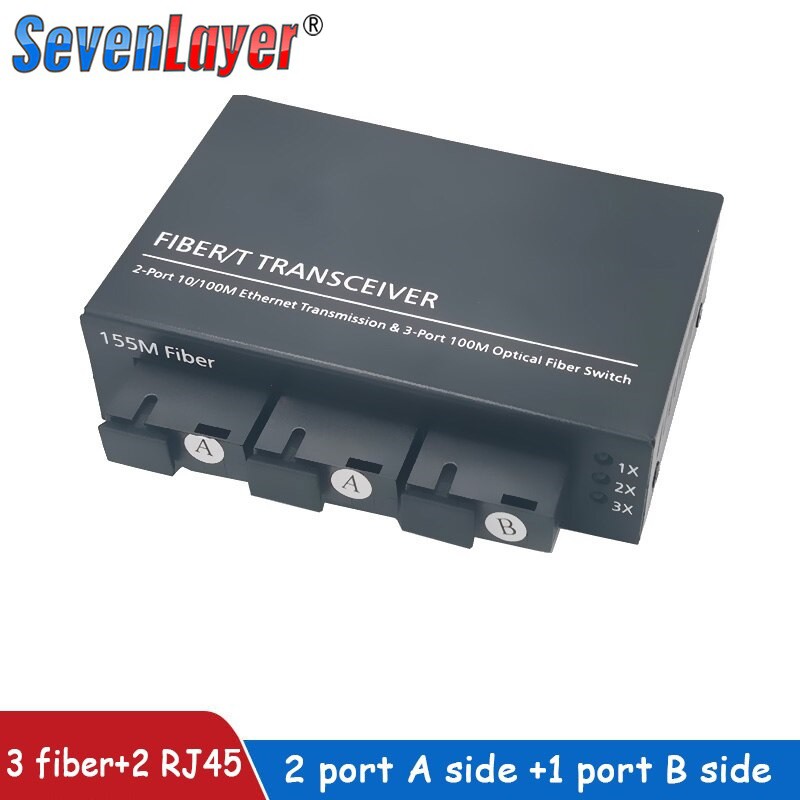 Bộ chuyển đổi Ethernet Media Fiber Optik Mode Tunggal 2 Rj45 Dan 3 Sc 10 / 100m