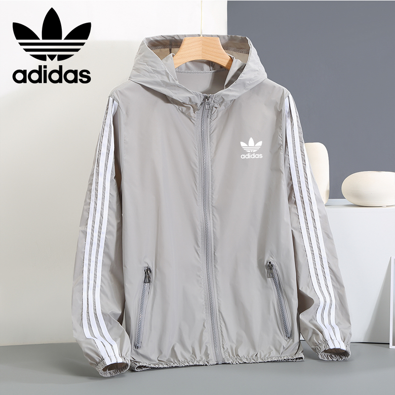 ADIDAS Sweater High Quality Waterproof Three Stripe Jacket Men's Sports Jacket Large Cut