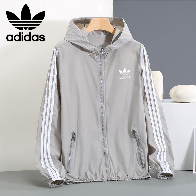 Áo khoác thể thao ADIDAS cỡ lớn phối 3 sọc chống nước cao cấp cho nam