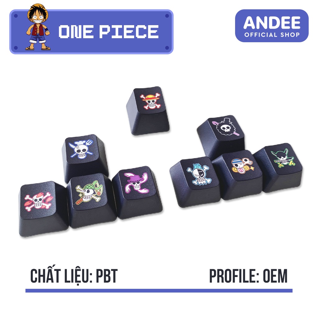 Keycap PBT in dyesub nhiều màu siêu ngầu hình One Piece - Nintendo - SpongeBob