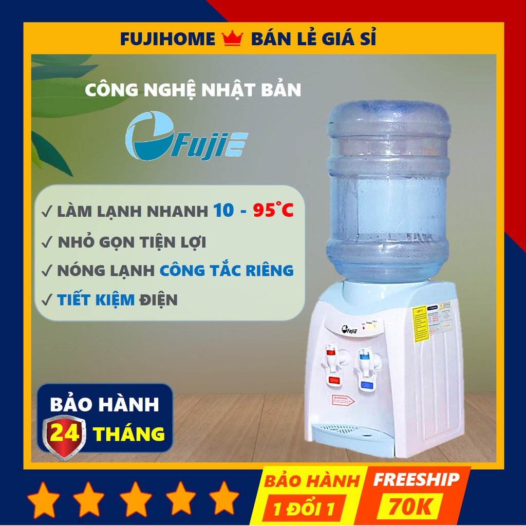 Cây nước nóng lạnh mini FujiE WD1080E, bình lọc tủ máy lọc nước nóng lạnh uống an toàn công nghệ Nhật Bản