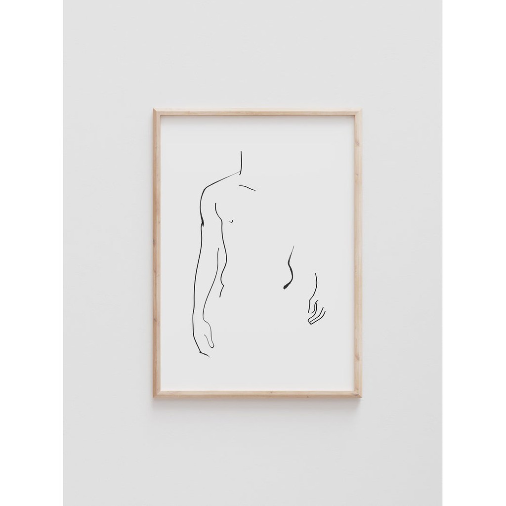 Tranh treo tường | Line art-Males Body Fine Line Print 96 , tranh canvas giá rẻ