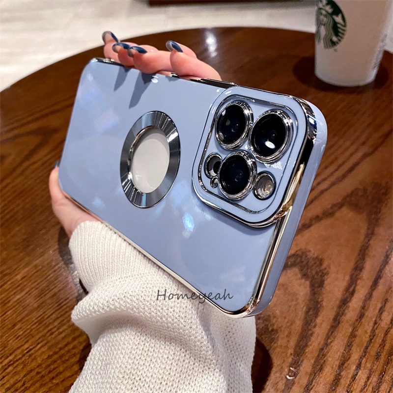 Ốp Điện Thoại Silicon Mềm Chống Sốc Mạ Viền Camera Cho iPhone 11 13 Pro Max 12 mini