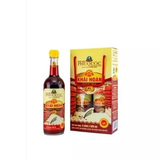 Nước mắm Phú Quốc Khải Hoàn 40 độ đạm cặp 2 chai thủy tinh 520ml