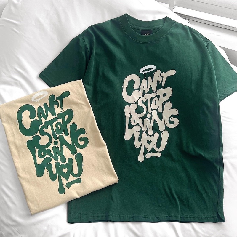 Áo thun tay lỡ unisex,thiết kế form rộng in chữ Loving