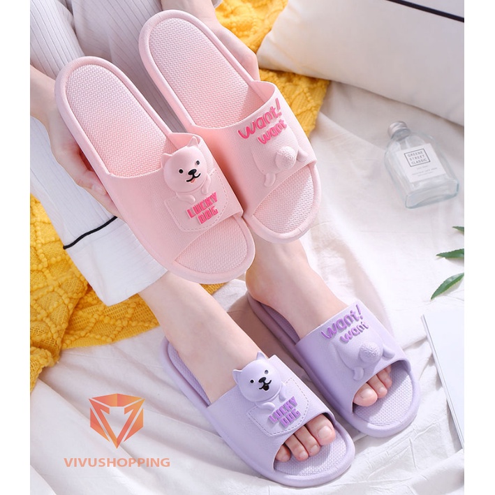 Dép đi trong nhà, văn phòng hình cún dễ thương, êm mềm