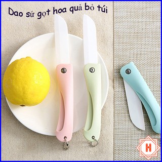 Dao Sứ Gọt Hoa Quả Gấp Gọn Không Gỉ Set { H }