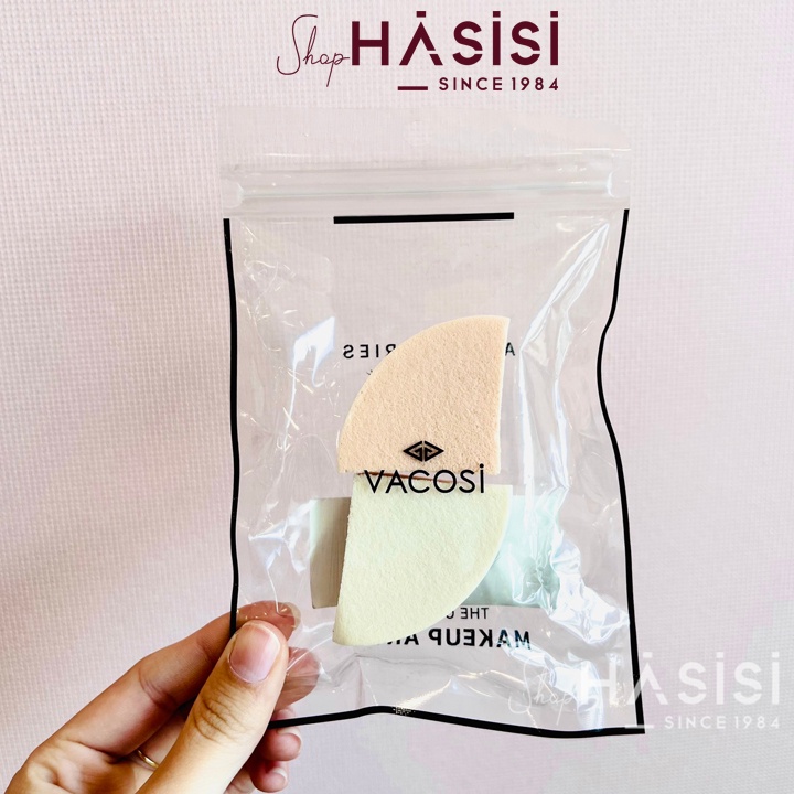 Bông Phấn Ướt Tam Giác VACOSI - BP11 (Bịch 2 Miếng)