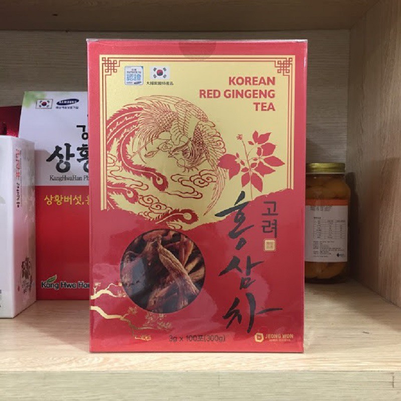 [ Chính Hãng ] Trà Hồng Sâm Jeongwon Hàn Quốc, Hộp Giấy Đỏ 100 Gói * 3g, Giúp Giải Nhiệt Và Bồi Bổ Nâng Cao Sức Khỏe