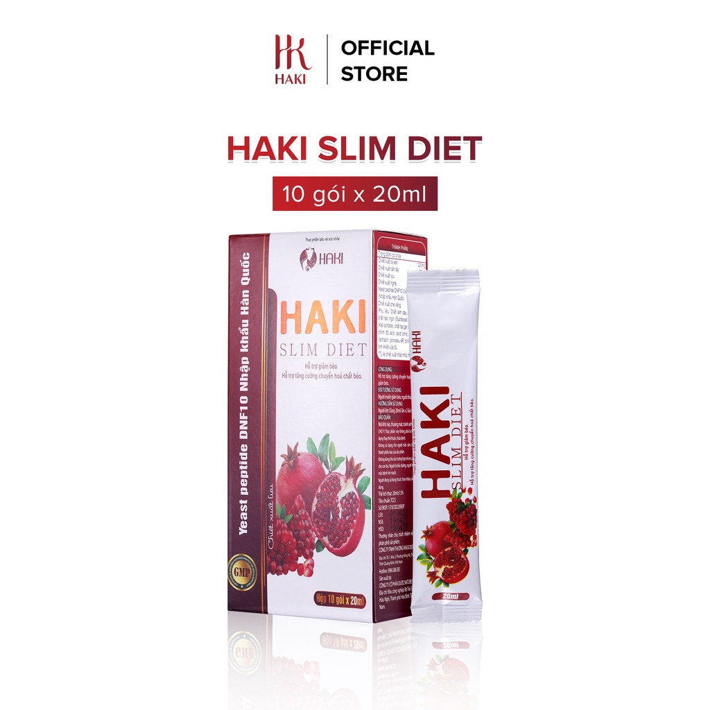 Thạch Lựu Giảm Cân HAKI Slim Diet hộp 10 gói x 20ml