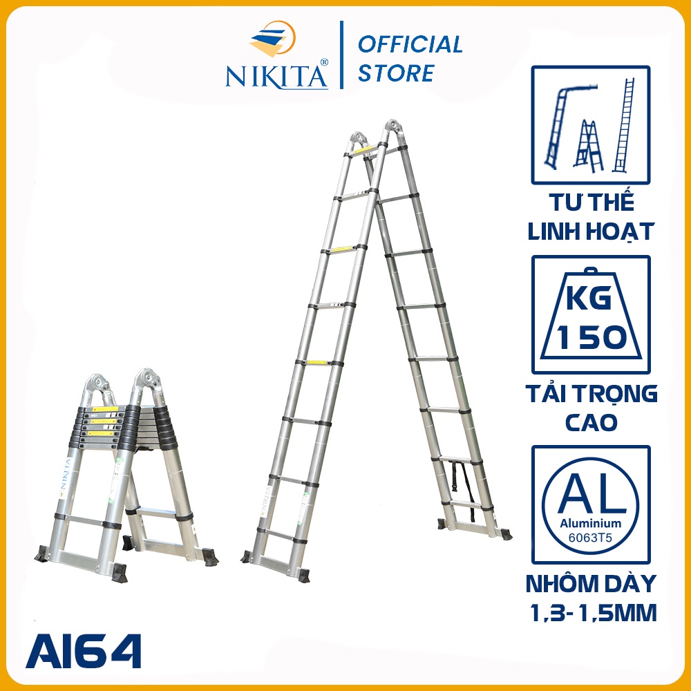 Thang nhôm rút chữ A NIKITA AI64 ( 3.15m x 3.15m )