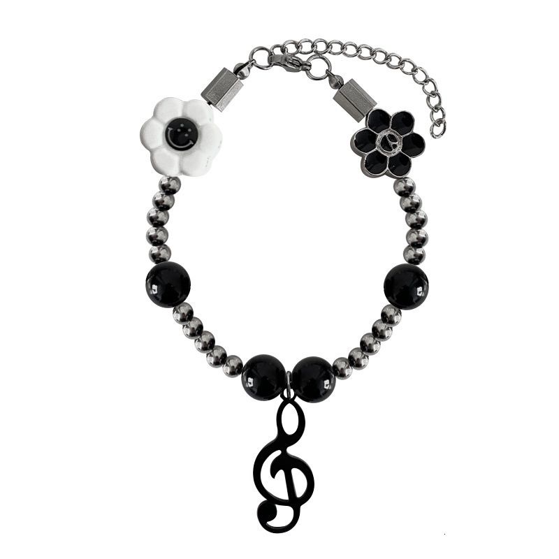 Vòng tay mặt hình nốt nhạc mặt cười phong cách hip hop Hàn Quốc cho nam và nữ