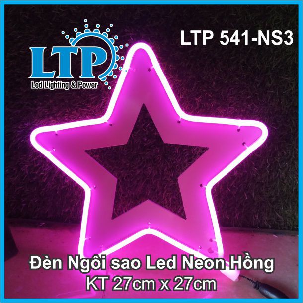 Ngôi Sao Led Neon - Đèn Ngôi Sao Led Neon 30cm  trang trí ngoài trời đường phố, cafe đầy đủ màu sắc