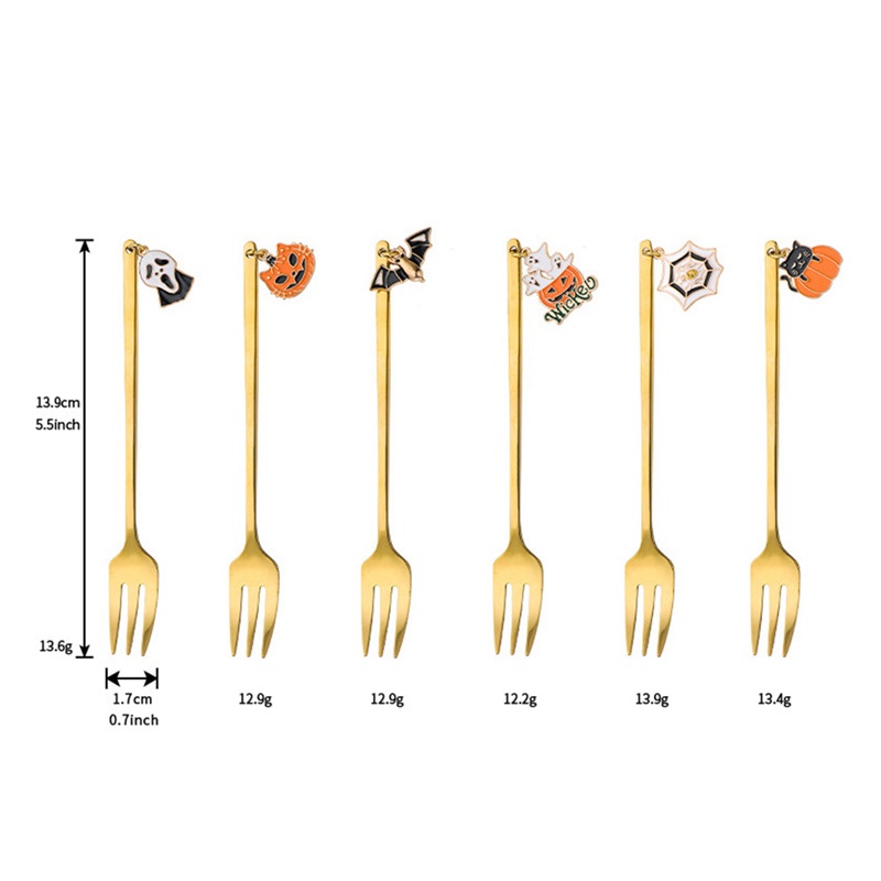 Bộ Muỗng Nĩa Inox Hình Halloween Ngộ Nghĩnh
