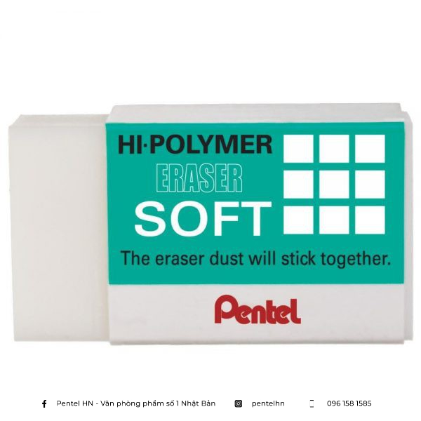 Tẩy Chì SIÊU SẠCH Cao Cấp Pentel SOFT Hi-Polymer ZES | Tẩy Sạch,  Ít Bụi, Ít Độc Hại