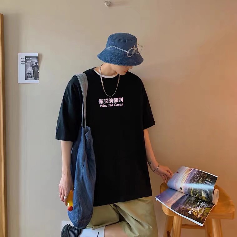 Áo Thun Tay Ngắn Cổ Tròn In Họa Tiết Phong Cách Hàn Quốc Thời Trang Cho Nam Size M-5XL