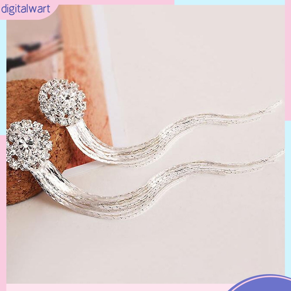 Đôi bông tai hình hoa đính đá, dáng rơi thời trang cho nữ