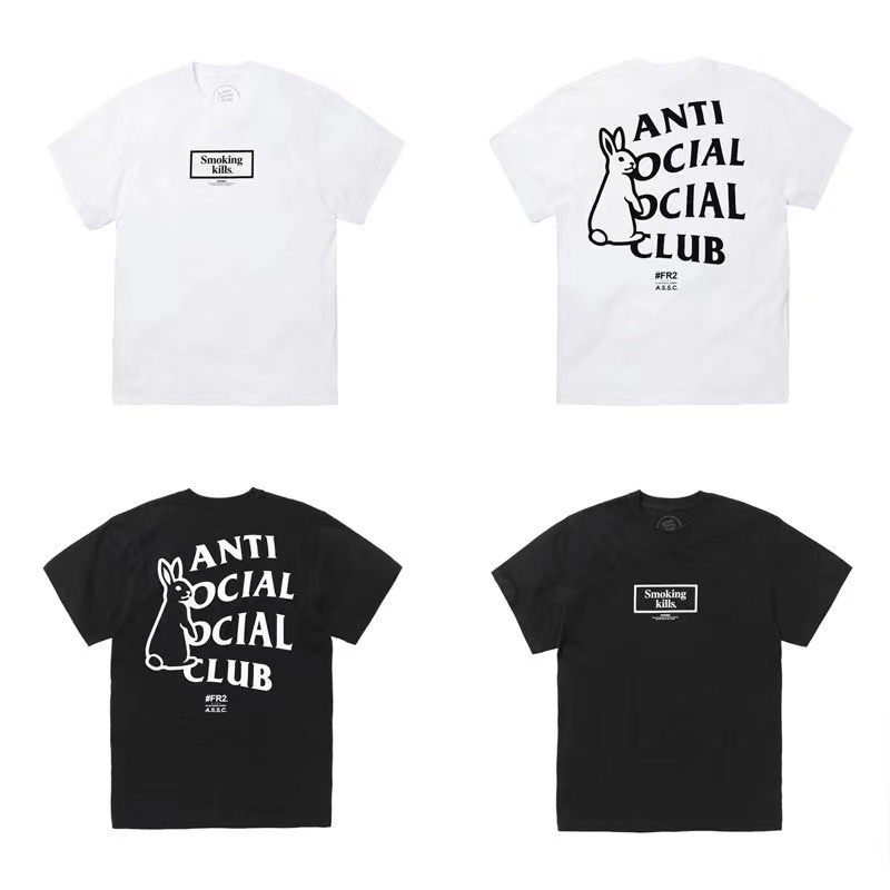 Áo Thun Tay Ngắn In Hình FR2 joint ASSC Anti Social Club Cá Tính Cho Nam Và Nữ