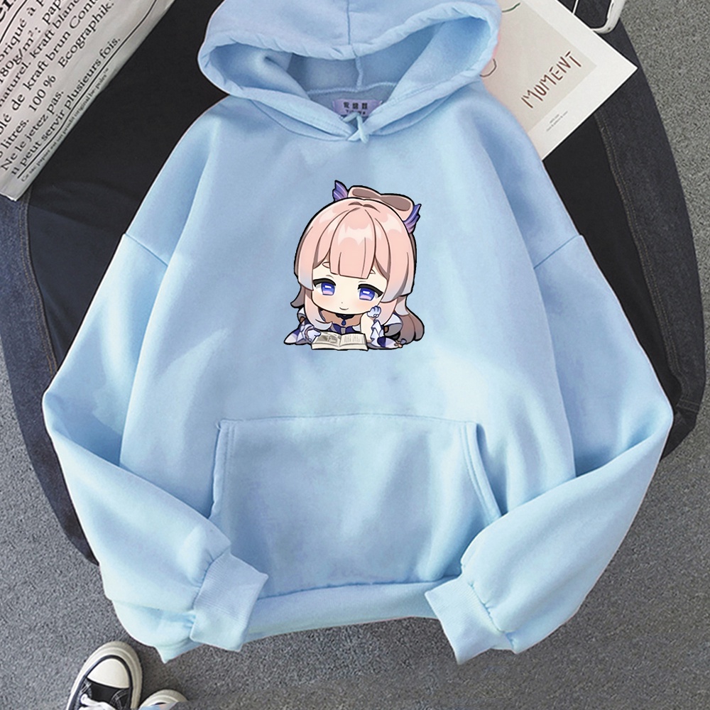Áo Hoodie Dài Tay In Hình Nhân Vật Anime Genshin Impact Kokomi Phong Cách Vintage Dành Cho Nam Và Nữ