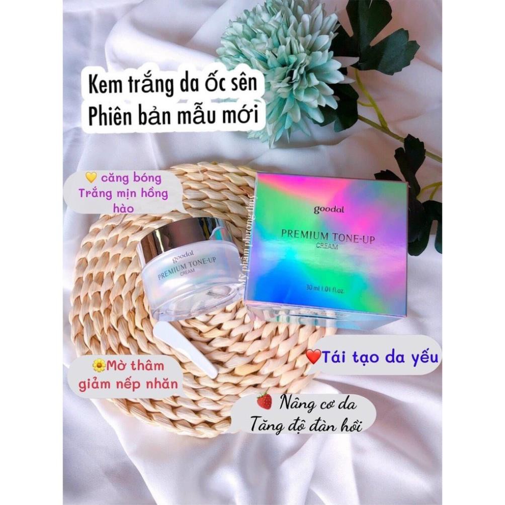 Kem Dưỡng Trắng Da Nâng Tone Ốc Sên Goodal Premium Snail Tone-Up Cream Hàn Quốc 30ml Giảm Nếp Nhăn