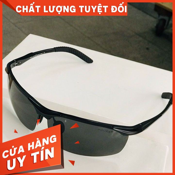 Mắt kính Nam police gọng hộp kim nhôm( hình thật)