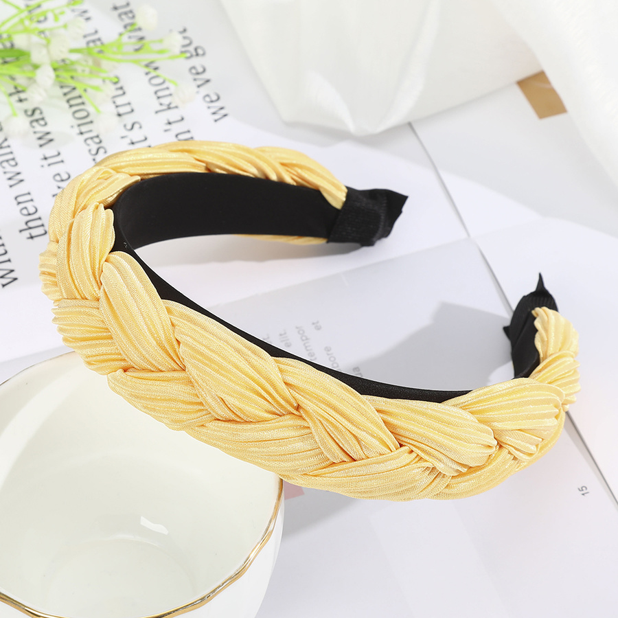 Băng Đô Haimeikang Bản Rộng Bện Dây Màu Trơn Phong Cách Hàn Quốc Mới