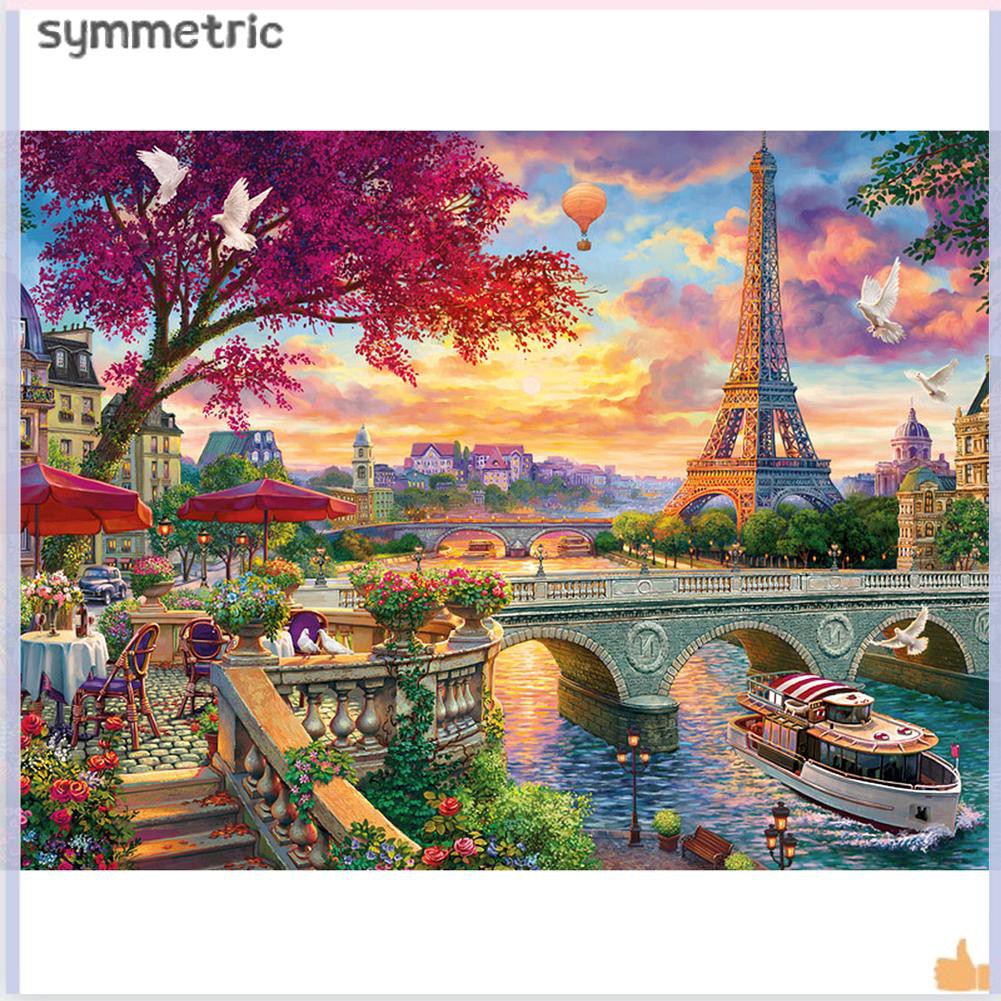 SM Bộ Tranh Đính Đá 5d Tự Làm Hình Tháp Eiffel Độc Đáo