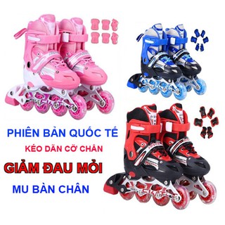 Giày Patin Trẻ Em 4 Bánh 2 Hàng Cho Bé Flying Eagle Longfeng Cougar, Trượt Batin Có Đèn Cao Cấp 5 6 7 8 9 10 Tuổi Giá Rẻ