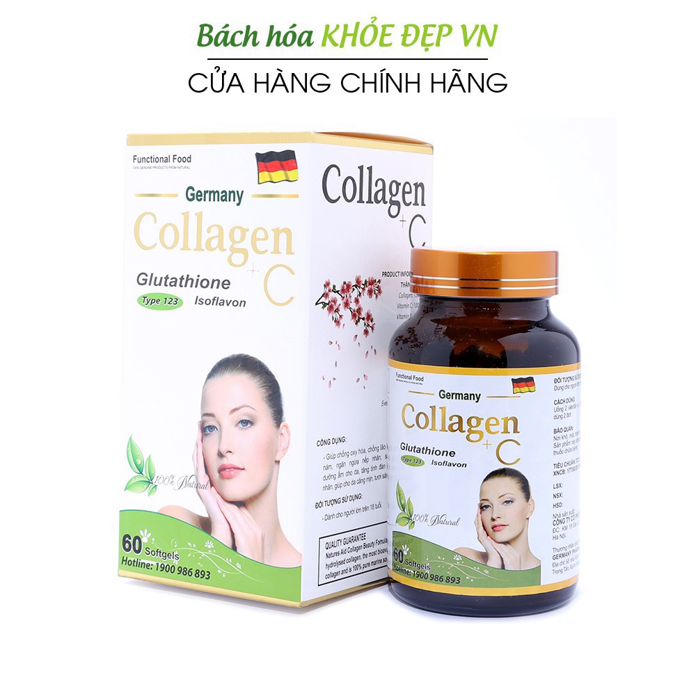 (hàng chính hãng) Viên uống đẹp da Collagen +C bổ sung Vitamin A E C giảm nám sạm da Hộp 60 viên rất hiệu quả