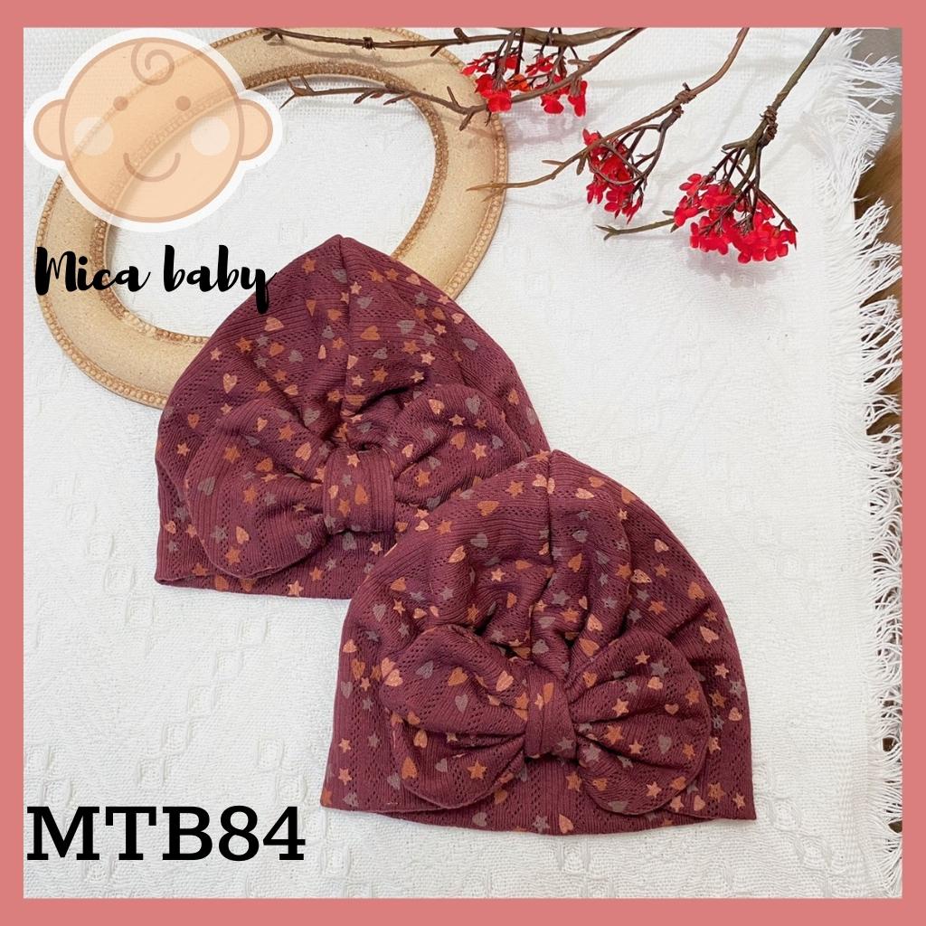 Mũ nón turban thắt nơ đỏ đô đậm tym sao đáng yêu cho bé từ Mica baby MTB84