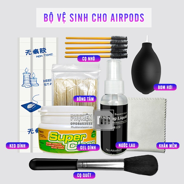 Bộ 8 món vệ sinh tai nghe Airpods