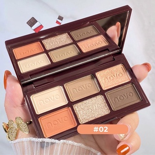 Phấn mắt 6 ô Novo Milk Chocolate