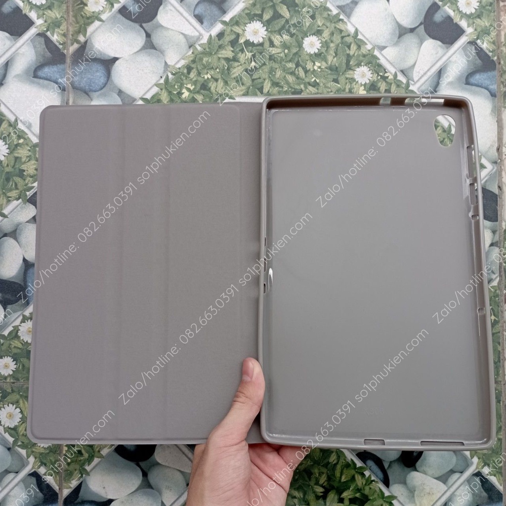 Bao da Lenovo Tab M10 X306 da vải cực chất, mặt trong da mịn, chống xem phim, ốp silicon bền đẹp