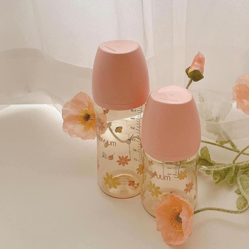 Bình sữa Moyuum hoa cúc 170ml 270ml- Hỗ trợ đổi núm