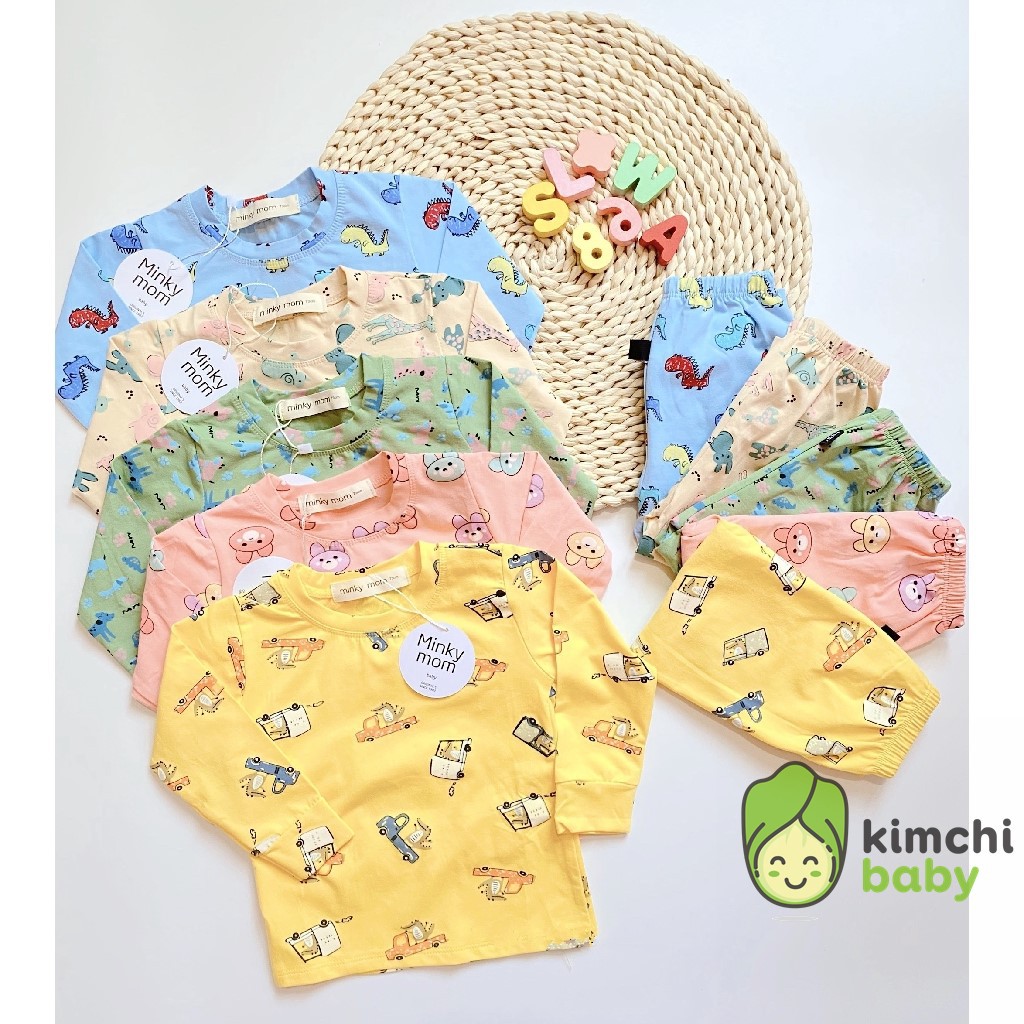 Bộ Dài Cotton Cao Cấp Hàng Minky Mom Họa Tiết Ô TÔ - Khủng Long Cho Bé (6-19kg) MKM02